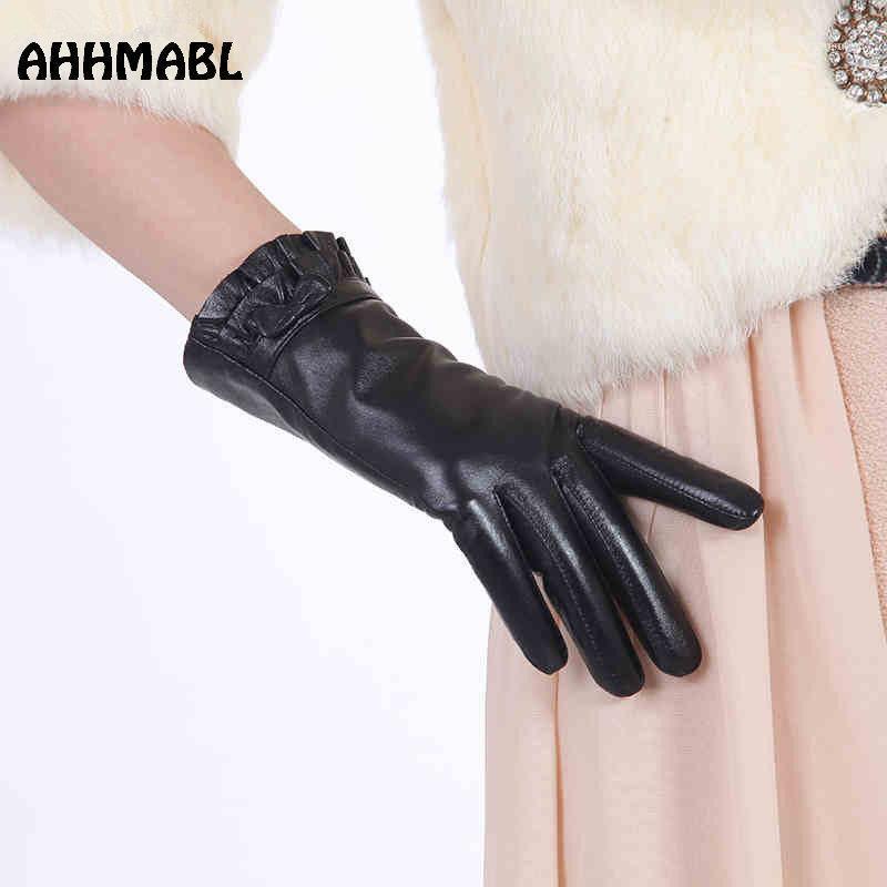 

High Quality Elegant Women Leather Gloves Genuine Lambskin Autumn Spring Winter Thermal Trendy Female Glove G5681