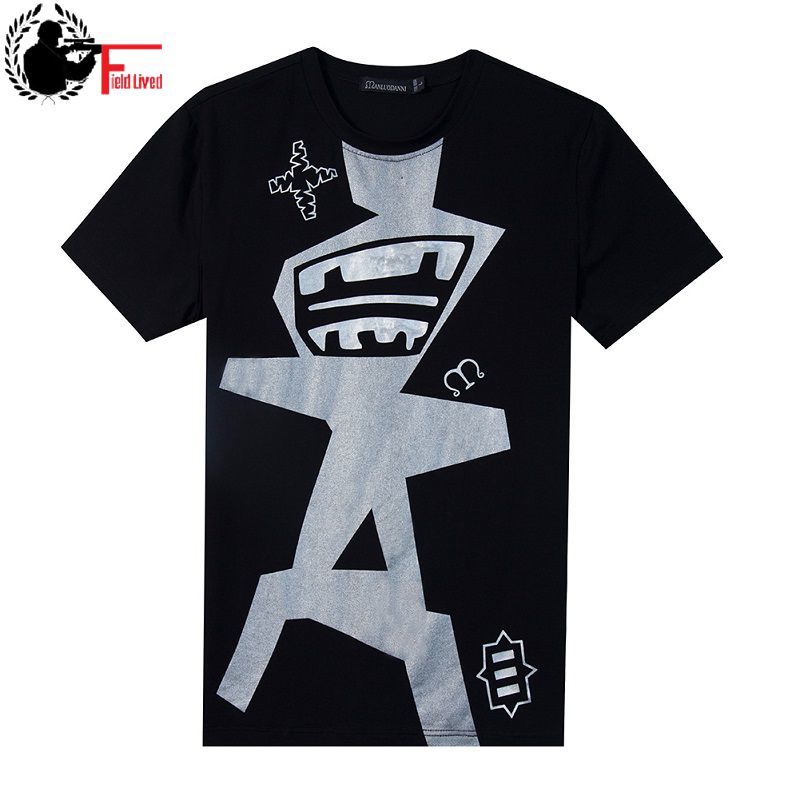 

T Shirt Men Arrival Brand Clothing Loose Casual Tee Shirt Male Funny Printed Cartoon Pattern T-shirt EU Big Size M-3XL 210518, White
