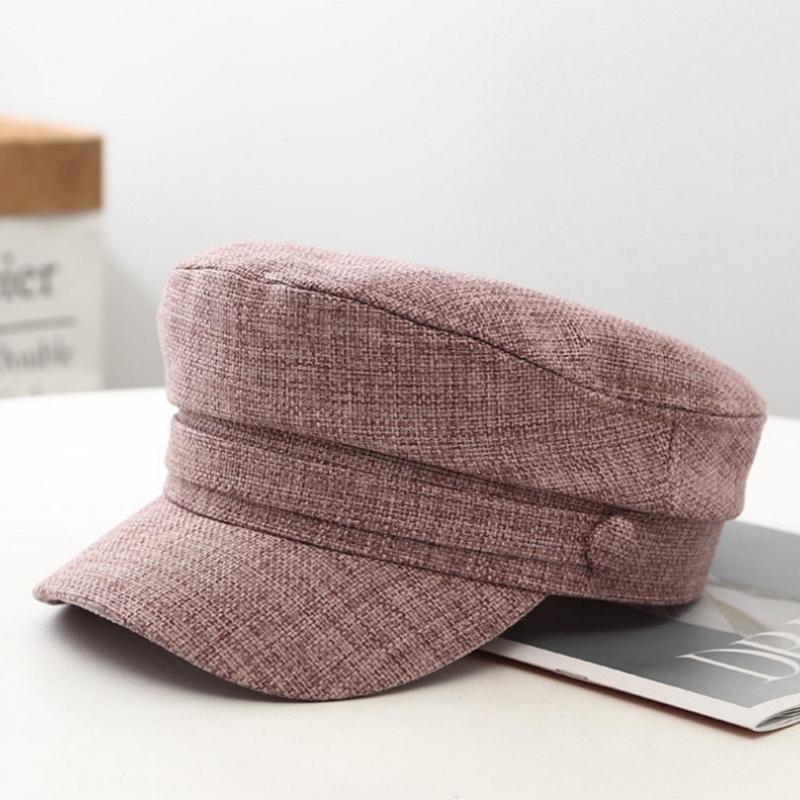 

Berets 68UA Cotton Linen Beret Navy Hat Retro Sboy Octagonal Warm Artist, White