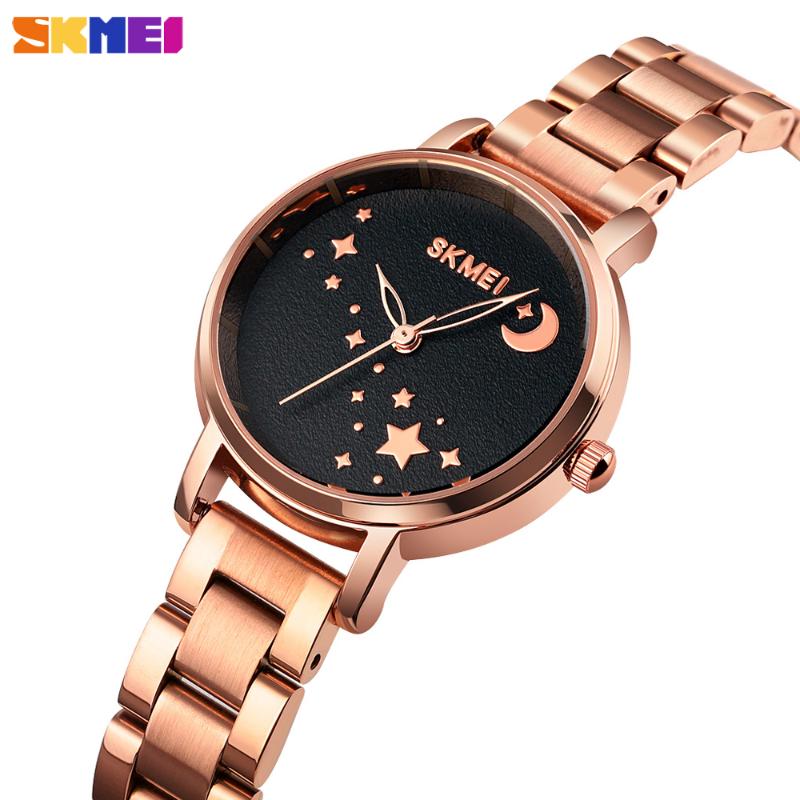 

Quartz Women's Watches Stainless Steel Strap Waterproof Ladies Wristwatch Business Female Clock Reloj Montre Wristwatches, Slivery;brown