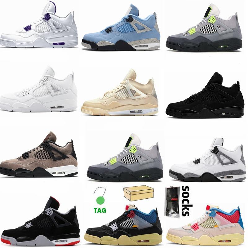 

Top Quality Jumpman mens 4 4s Basketball Shoes University Blue Varsity Royal Cement Union Sail Metallic Pack Fire Red Guava Ice trainers s