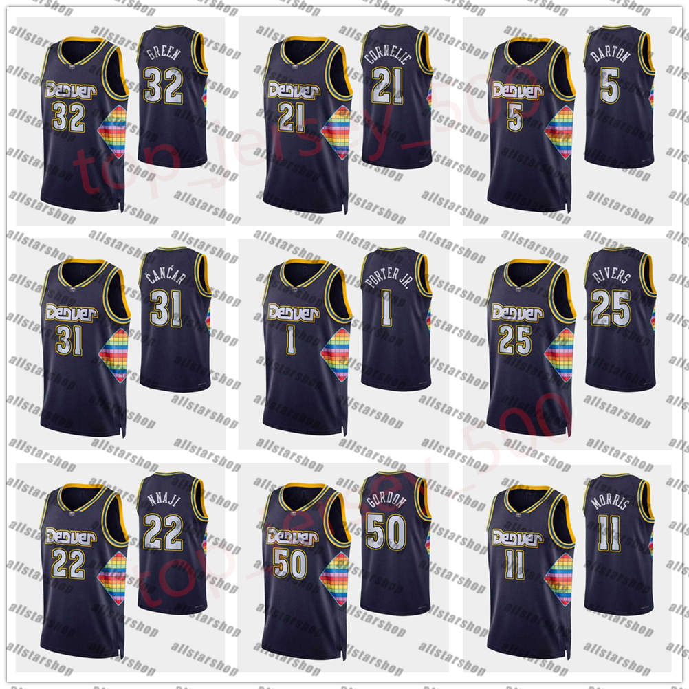 

75th Anniversary Diamond Basketball Jerseys 2021/22 Printed Nikola 15 Jamal Murray 27 Jokic Aaron Gordon 50 Will Barton 5 Monte Morris 11, As shown in illustration