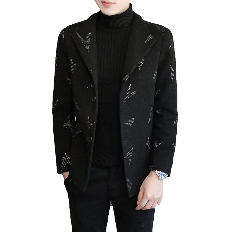 

men's hoodies & sweatshirts outono inverno homens moda casaco trench coat novo lapela de lÃ£ fino clÃ¡ssico preto grosso armÃ¡rio blusÃ£o m, Black