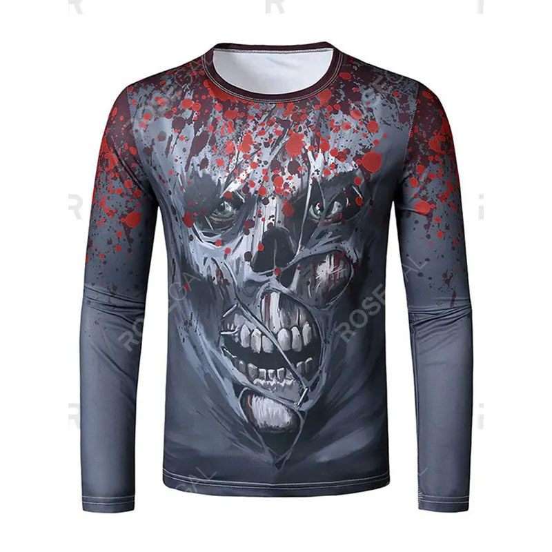 

Halloween Men's Scary Skull Slim Fit T-Shirt, Black