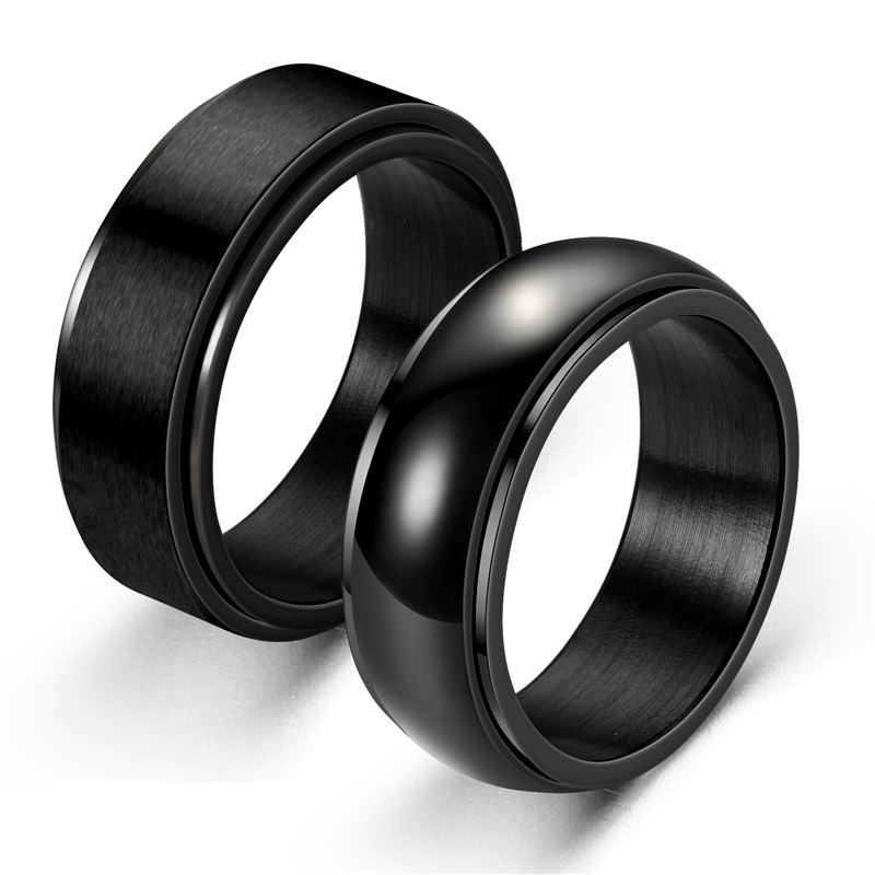 

Newest Men Transfer Band Ring Decompression Rotatable Stainless Steel Rings