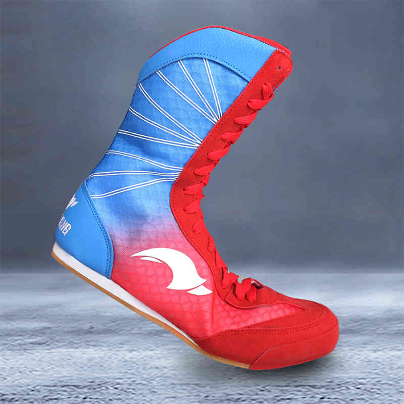 

Wrestling shoes Professional boxing Shoes Rubbing Zoo Breathing Combat Sneakers Lace Up Training Fighting Laarzen Plus Size 35 46 0902, Red