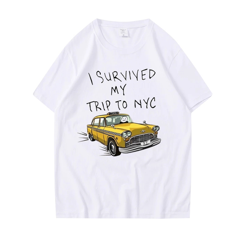 

Tom Holland Same Style Tees I Survived My Trip To NYC Print Tops Casual Streetwear Men Women Unisex Fashion T Shirt, White