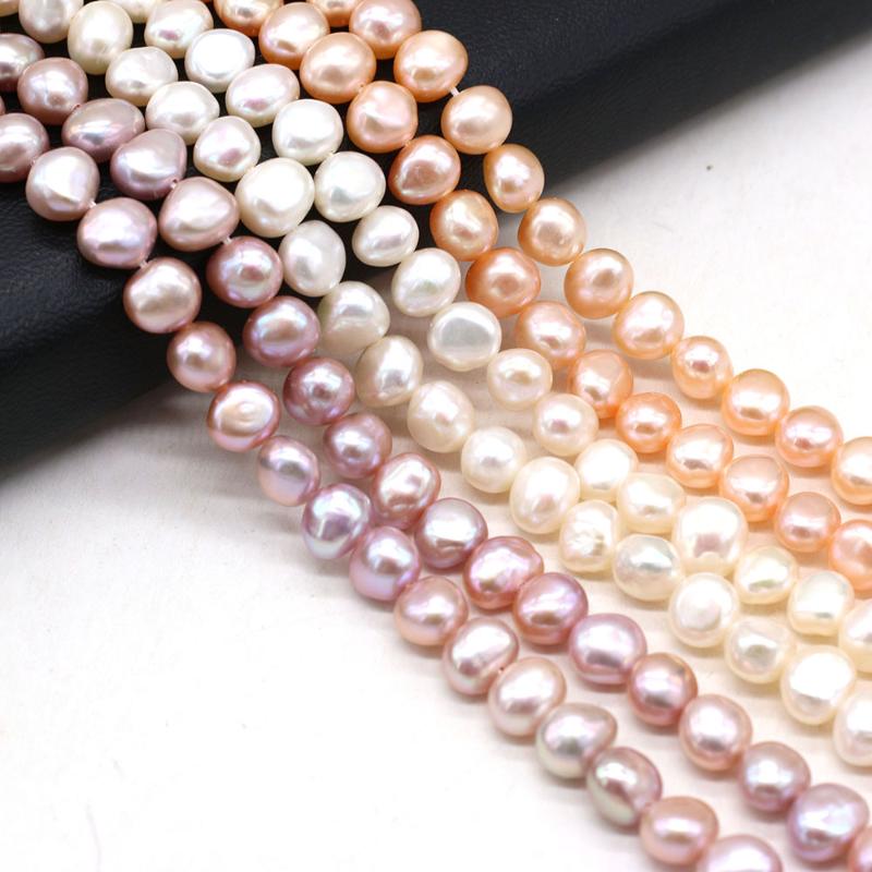 

Other Wholesale3PCS Natural Freshwater Pearl Double-sided Light 7-8mm Irregular Bead For Jewelry MakingDIY Necklace Bracelet Gift 36CM