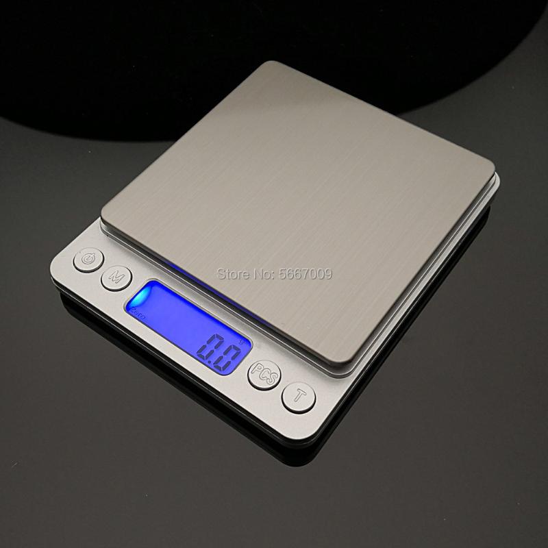 

1pcs Stainless Steel Accurate 0.1g/0.01g Mini Digital Platform Scale With Two Clear Plastic Trays Lab Supplies