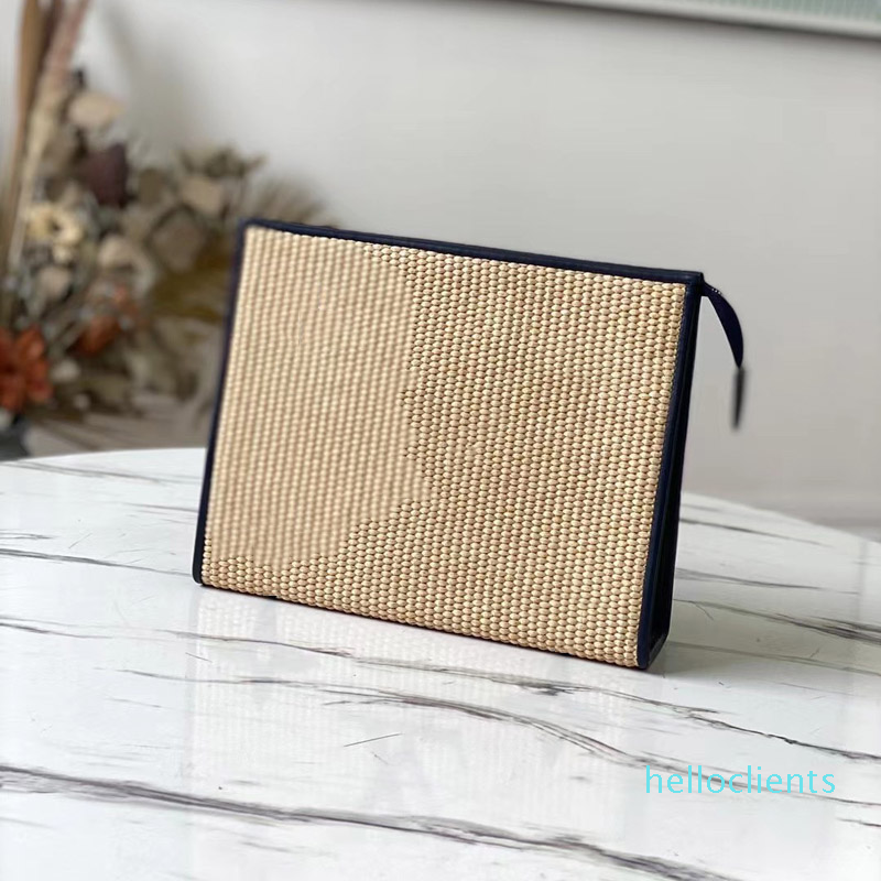 

Women Luxurys Designers Bags 2021 Woven ladies clutch Pattern embroidery cosmetic box handbag Size: 25*20*5.5 cm