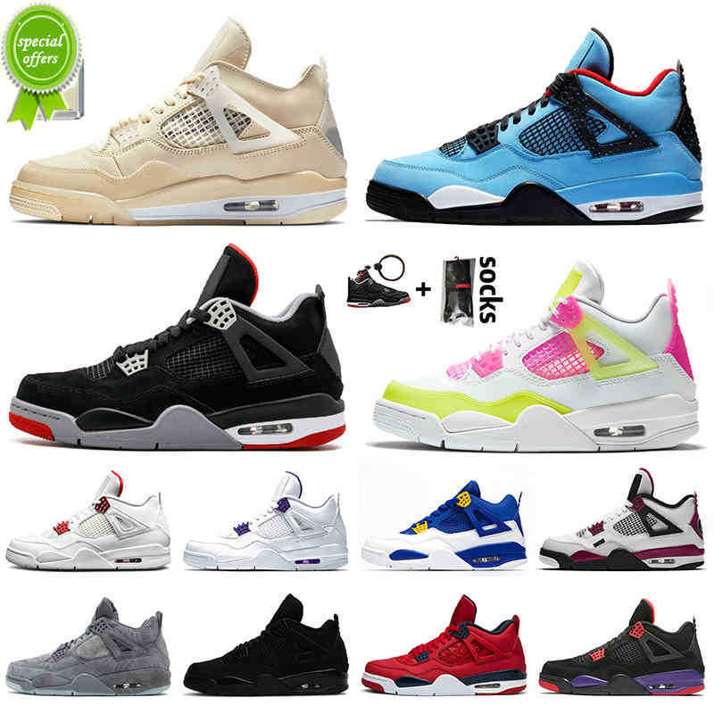 

7-13 2020 with Jumpman 4 tag white off sail 4 4s Travis Scotts Bred Lemon Venom Fashion Retro women basketball shoes mens trainers sneakers, #30 toro bravo 36-47