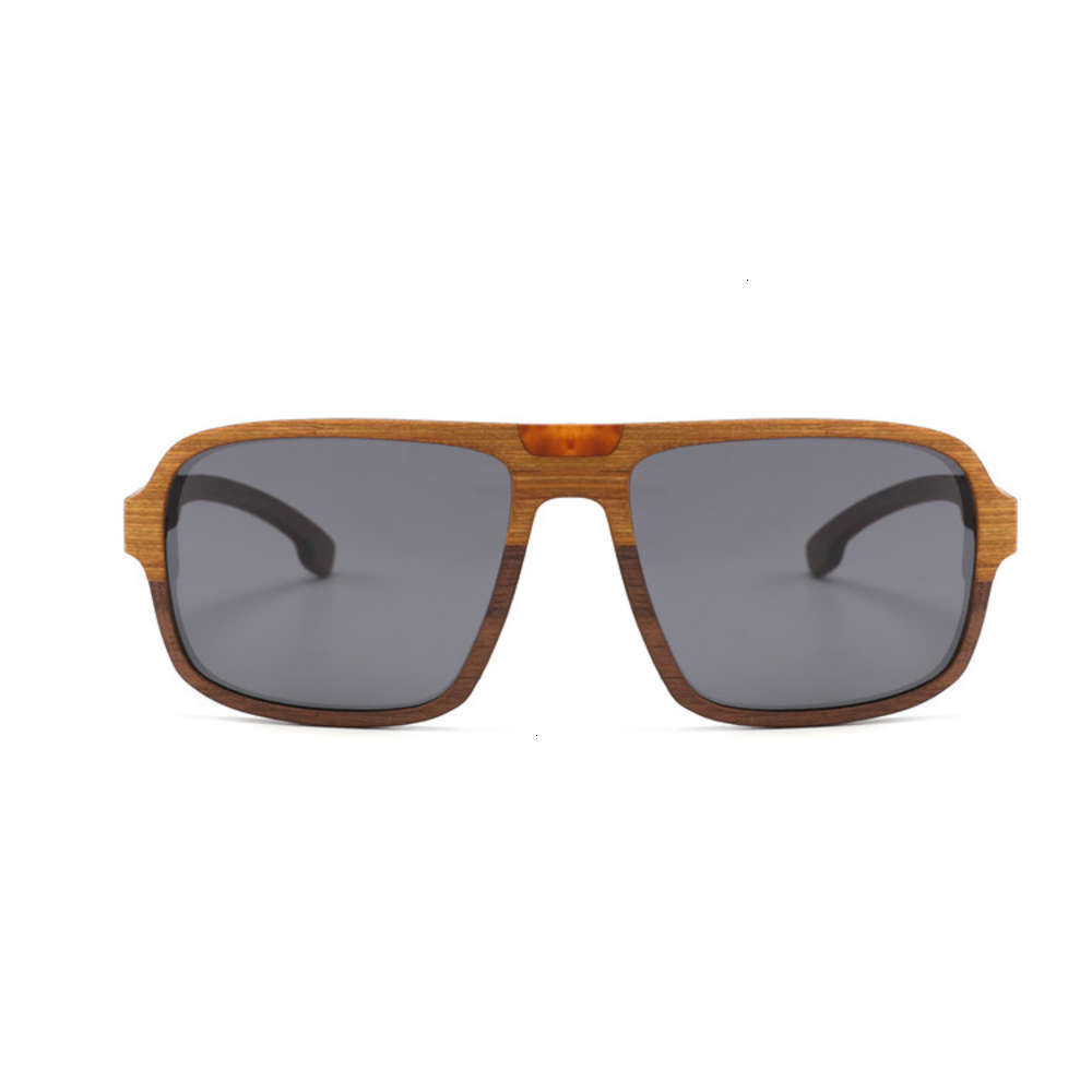 

Highend accessories Women Men Luxury Polarized Grey lens Eyewear Sun Glass Big Frame Oversized Wood Sunglass, Black