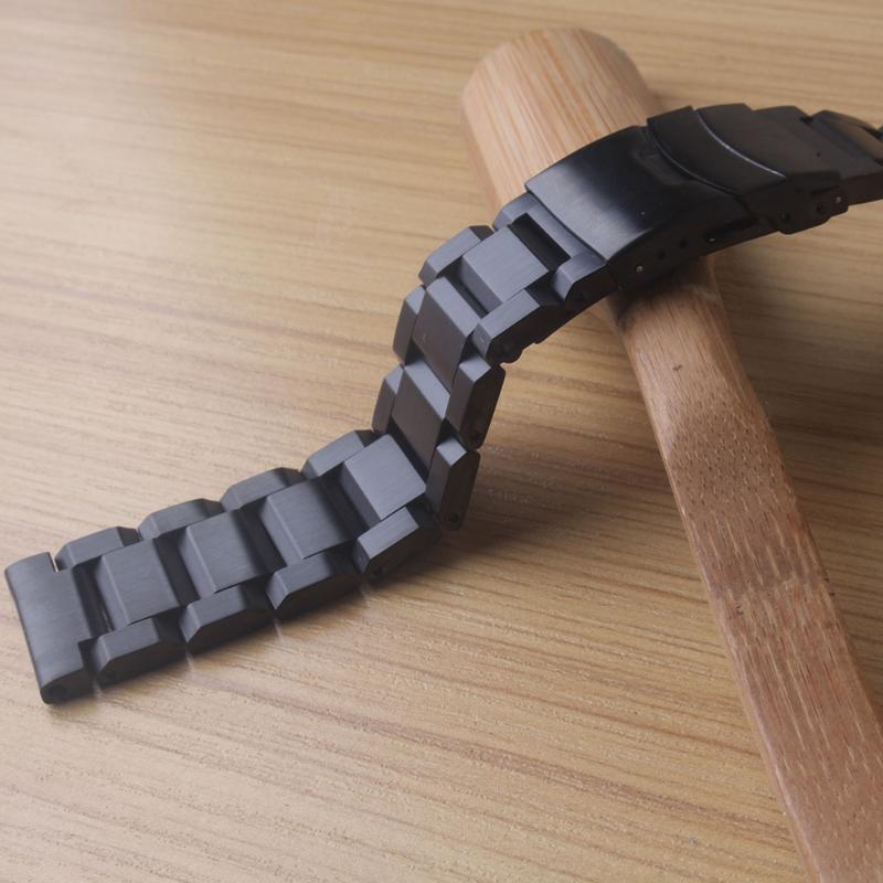 

Watch Bands Matte Bracelet Watchband 18MM 20MM 22mm 24MM Grind Arenaceous Strap Black Safety Buckle Band UNPOLISHED Belt Promotion