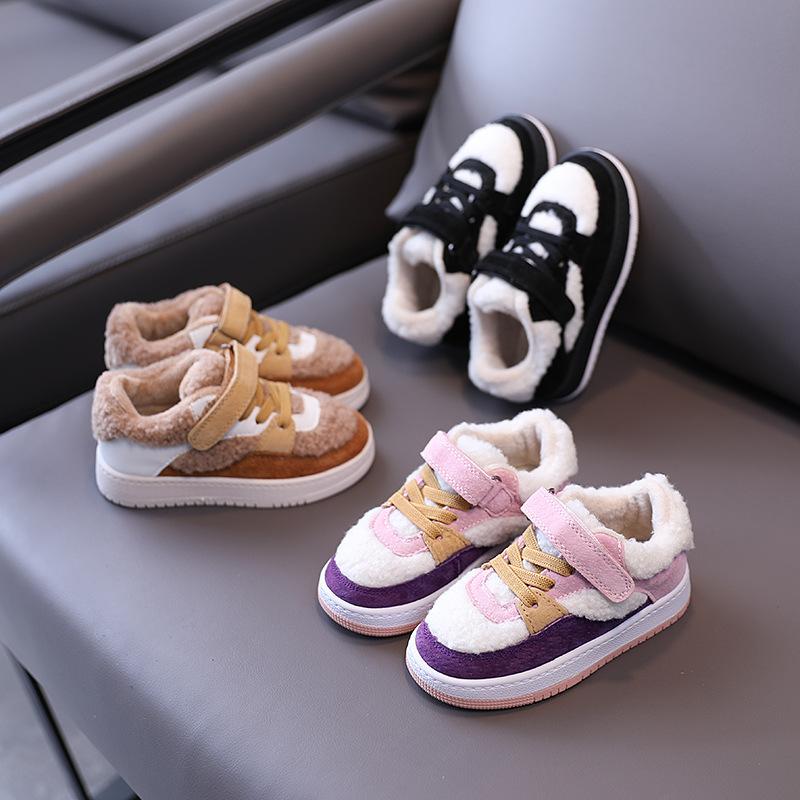 

Boots Children' Fur Shoes Casual 2021 Winter Women Boys Cotton, Black;grey