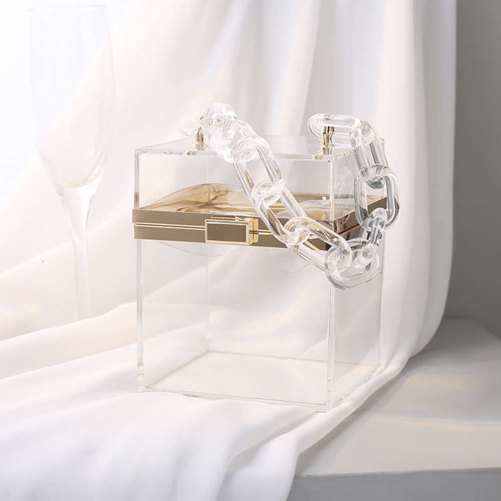 

New design transparent square jelly bags clear clutch acrylic box bag