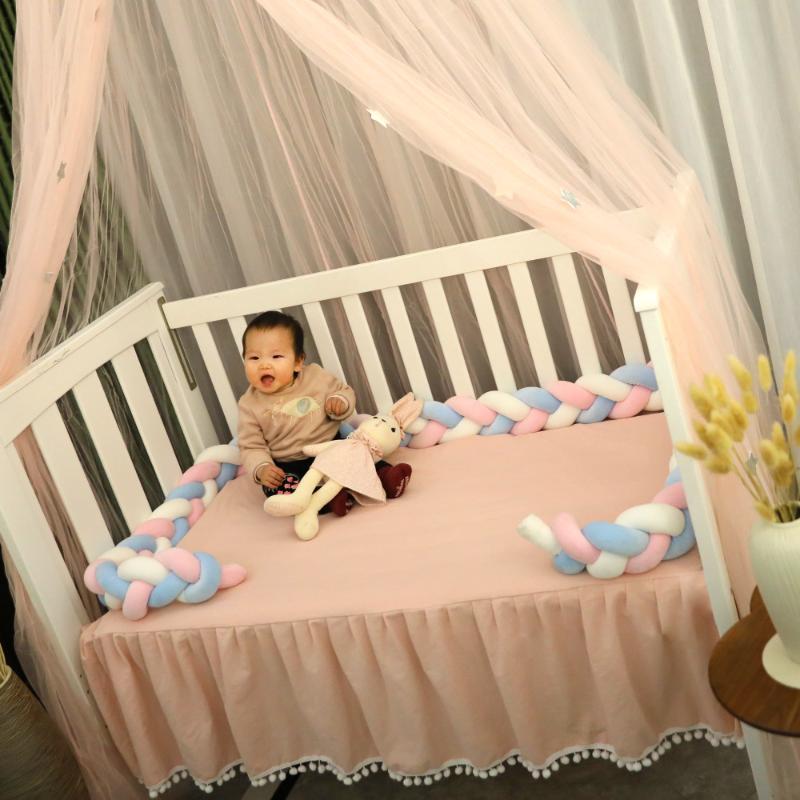 

Bedding Sets Baby Bed Dust-proof Skirt Cotton Lotus Leaf Fluff Ball Pendant Lace Essentials For Born