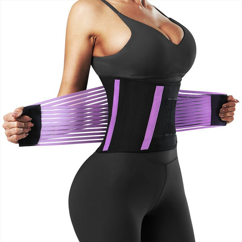 

Women's Waist Trainer Neoprene Sauna Sweat Exercise Belt Waist Shaping Belt Fitness Artifact Purple
