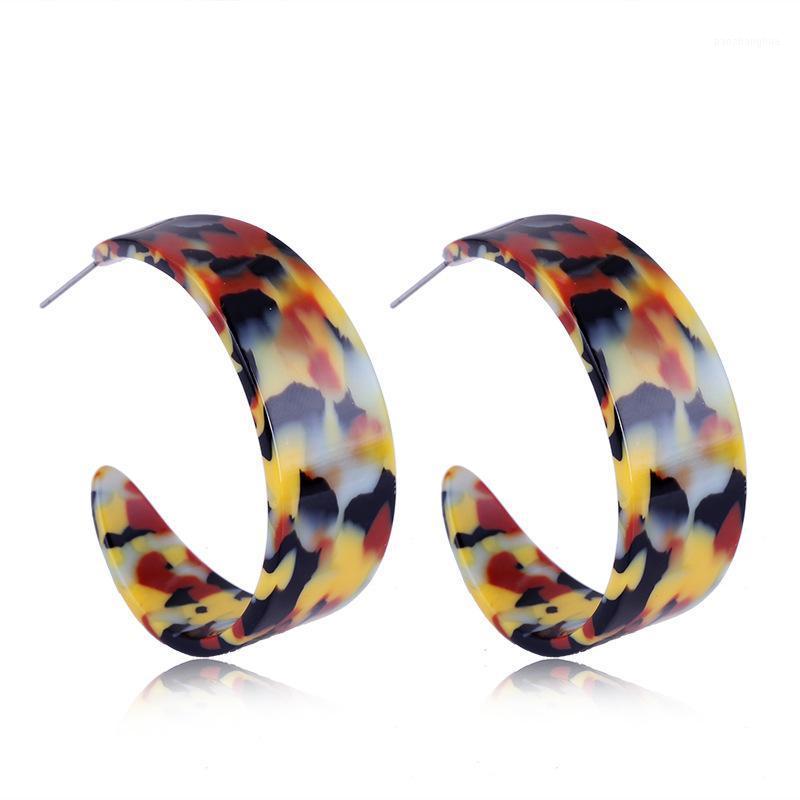 

Fashion Tortoise Color Leopard Print Acrylic Acetic Acid Sheet Geometric Circle Square Long Drop Earrings For Women Dangle & Chandelier, Silver