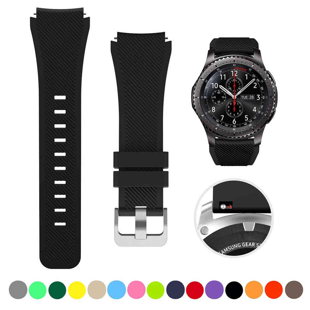 

22mm 20mm silicone rubber strap Samsung Galaxy 46mm 42mm Sports gear S3 frame / activity 2 Huawei watch GT2