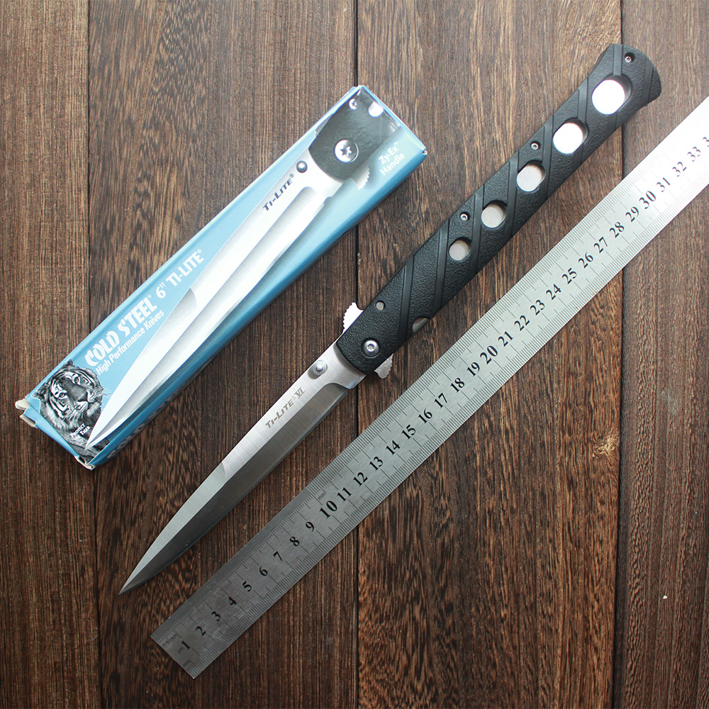 

COLD Steel Folding knife 6 inch 26sxp Silver 440C Steel Blade Pocket Knife Portable Tactical Survival knives EDC TOOL