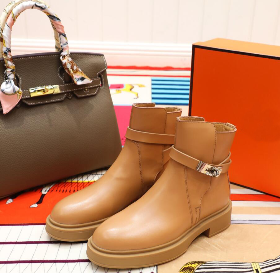 

2021 Luxury Designer Women Jumping Ankle Boots Box Calfskin Boot leather sole leathers laminated heel insole lining classic design Top Quality size35-42 A3, 20