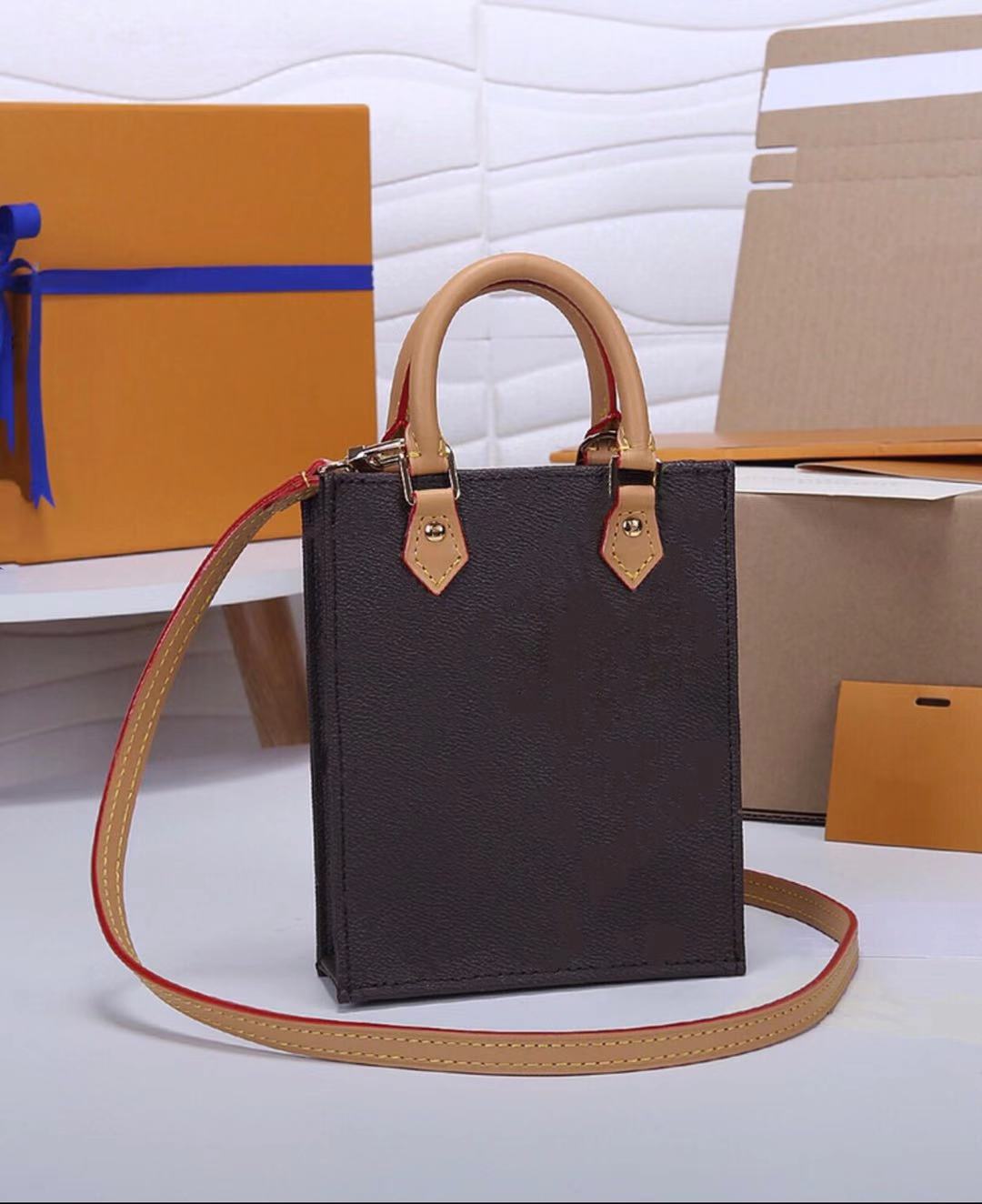 

Petit Sac Plat Mini Cross Body Bag Brown Flower Rectangle Spacious Small and Light Women Fashion Shoulder Bags M69442