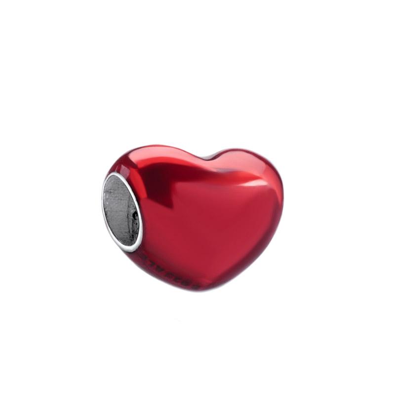 

2022 New Spring 925 Sterling Silver Metallic Red Heart Charm Bead Fits European Jewelry Charm Bracelets