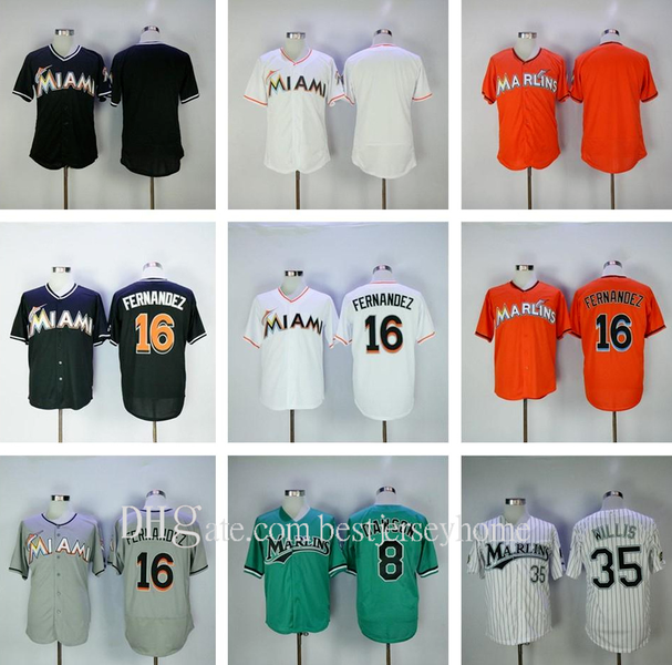 

Men Women kids Baseball Vintage 16 Jose Fernandez Jerseys Retire 94 Bad Bunny Jersey With Puerto Rican Flag 35 Dontrelle Willis Andre Dawson, Blue;black