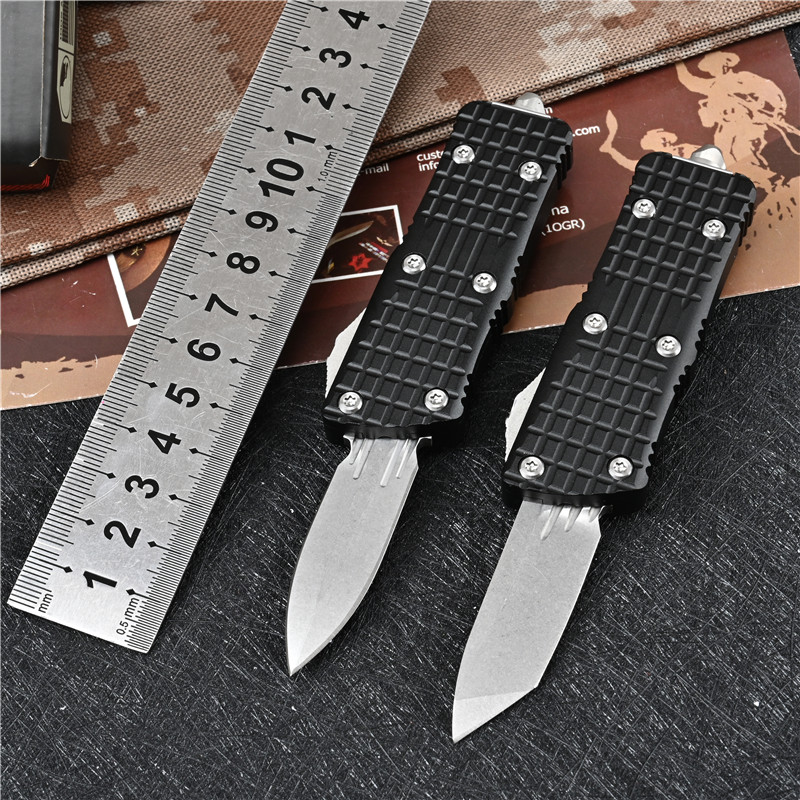 

Outdoor Hunting Auto Knife Automatic Knives Self Defense Military Tactical D2 Steel Blade Aluminum Handle Pocket Tools Mini