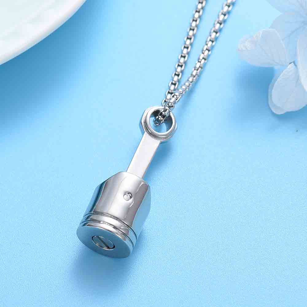 

Stainless Steel Cylinder Shape Pendant Cremation Urn Memorial Jewelry Ashes Keepsake Can be engraved