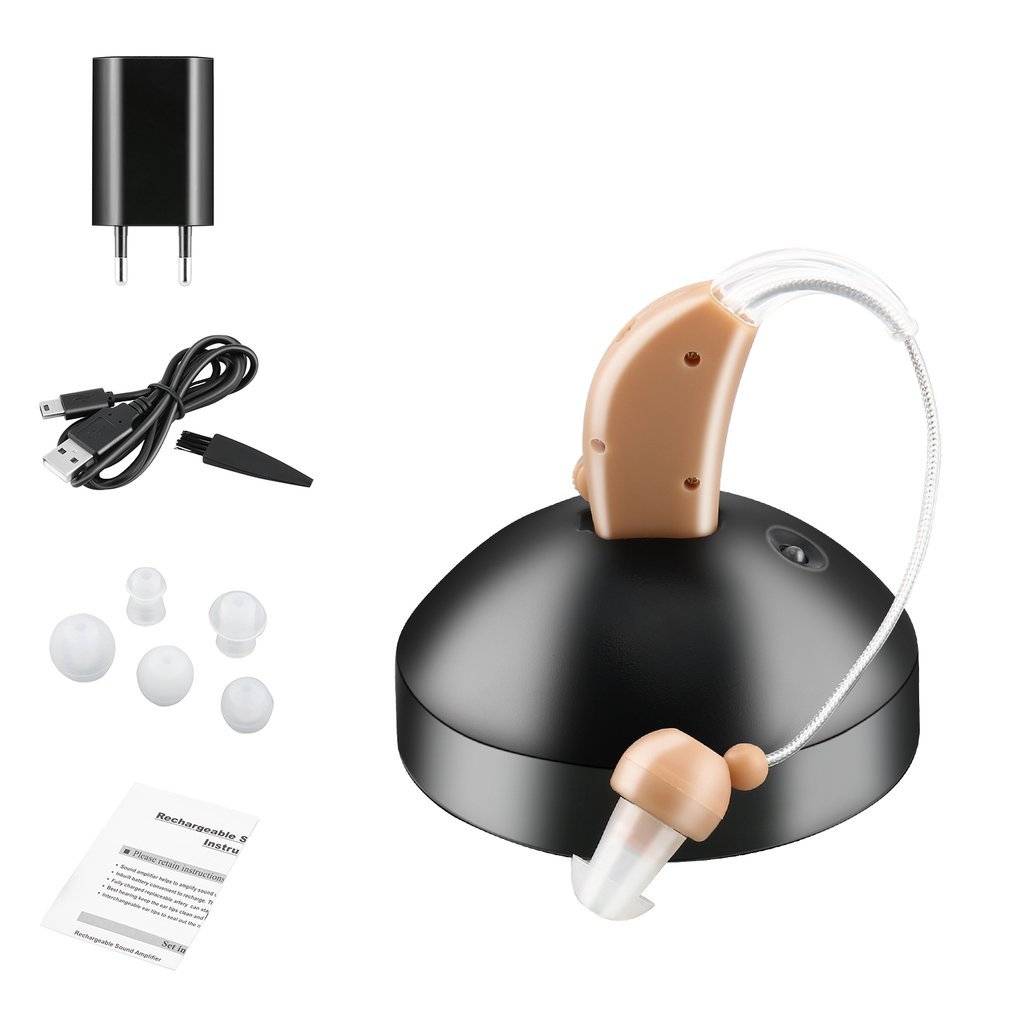 

Mini Plastic Hearing Aids Sound Voice Reinforcer Low Noise Behind The Ear JZ-1088F For Older Hearing Loss