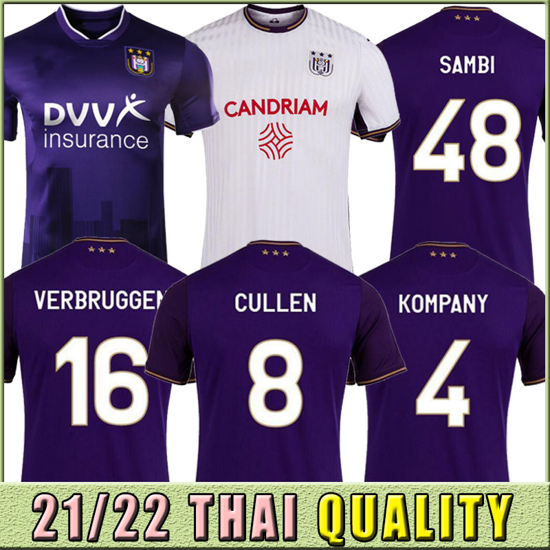 

21/22 RSC Anderlecht soccer jerseys VERSCHAEREN 2021 2022 RSCA TREBEL HOEDT CULLEN VERBRUGGEN Camiseta football shirt KOMPANY DELCROIX REFAELOV SAMBI PJACA jersey, Home