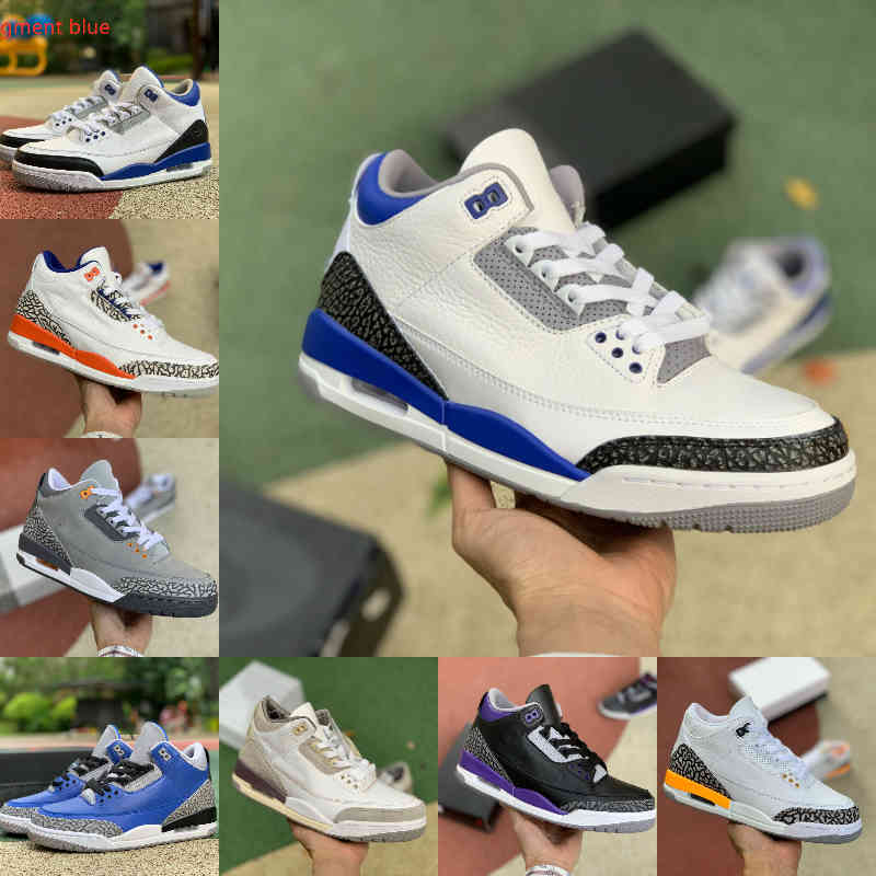 

Top Quality Racer Blue 3 3S Basketball Shoes Mens JTH UNC Fire Red Fragment Blue Black Court Purple Knicks Racer Blue A Ma Maniere Cool Grey Trainer Sneakers, Jth nrg white cement