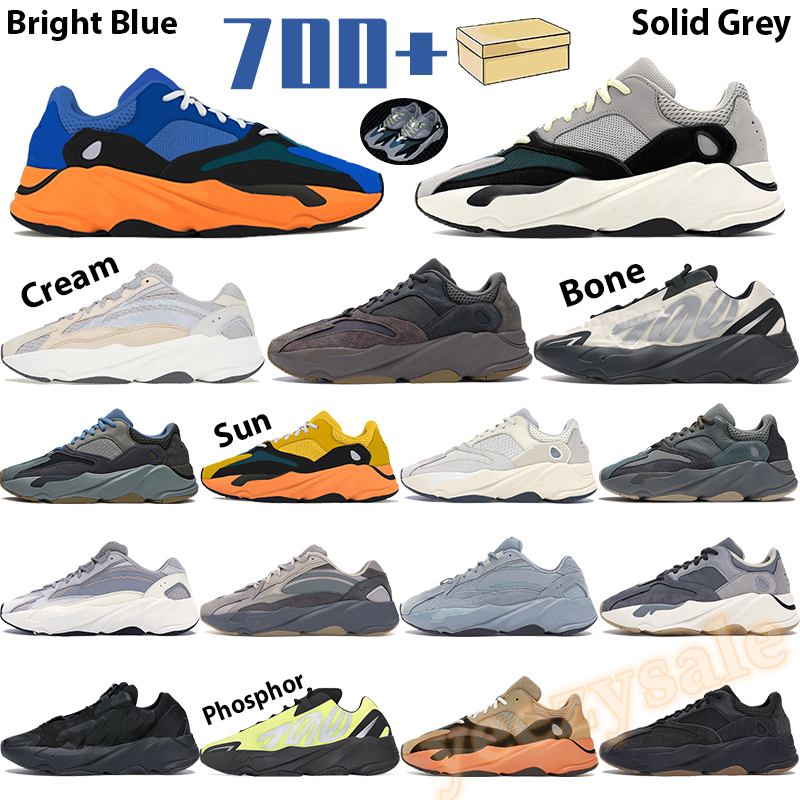 

700 V2 Reflective running shoes OG solid grey men women sports sneakers enflame amber cream bright blue tie-dye mauve mens shoe with box, 10 hospital blue