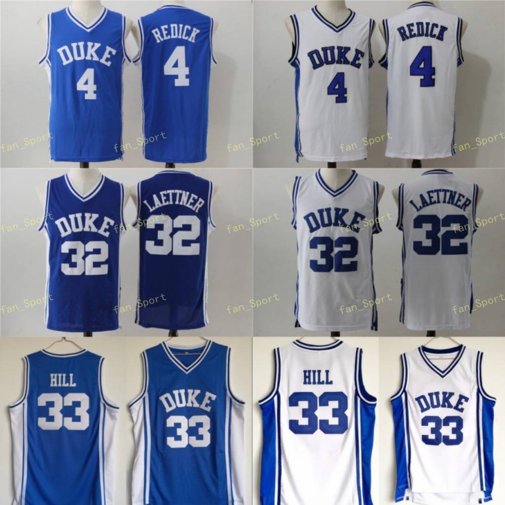 

NCAA Men Duke Blue Devils Jersey 33 Grant Hill 4 JJ Redick 32 Christian Laettner blue white All Stitched College Basketball jerseys Cheap, As