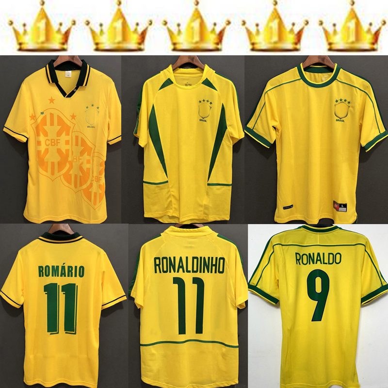 

1998 Brasil soccer jerseys 2002 retro shirts Carlos Romario Ronaldo Ronaldinho 2004 camisa de futebol 1994 BraziLS 2006 1982 RIVALDO ADRIANO 1988 2000 1957, Qq