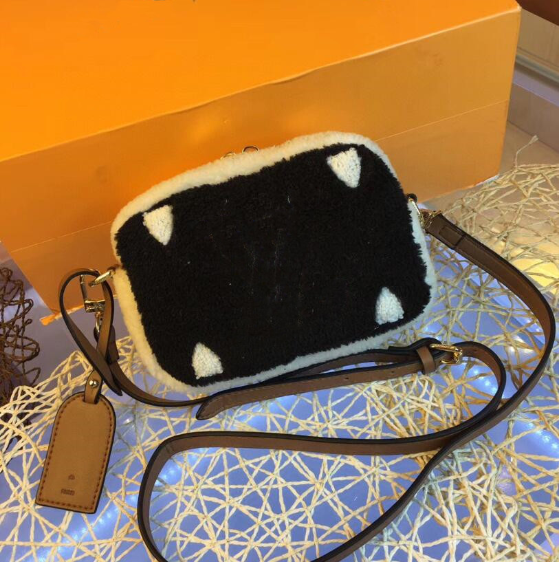 

Women's Plush Crossbody Bag Fashion Purse Tote For Women Shoulder Bags Lambswool Designer Casual Leather Handbag Wallet, Red