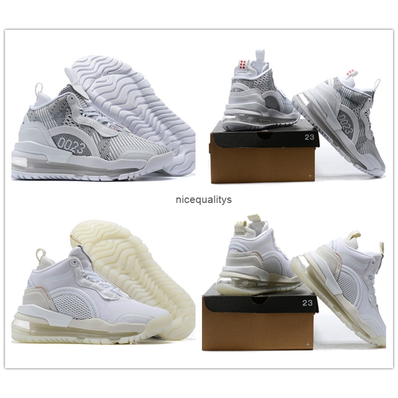 

new clean Aerospace Red Jumpman White Men Basketball Sports Shoes 23 Grey Blue stitching Mens Trainers