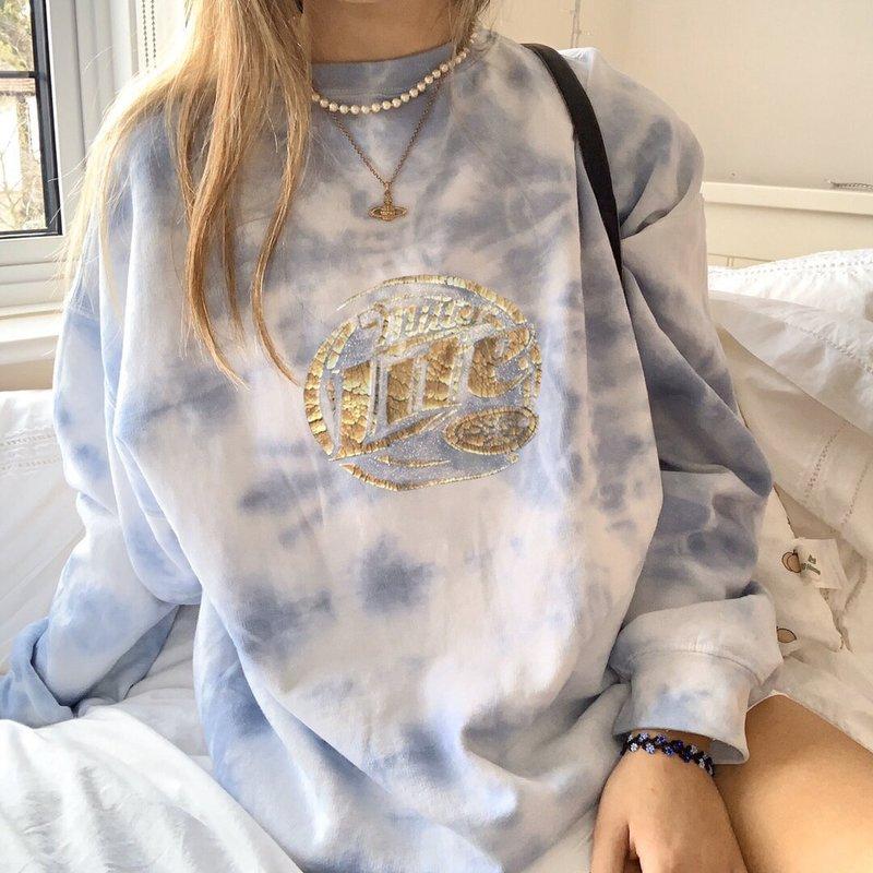 

Women' Hoodies & Sweatshirts Women Oversize Sweatshirt Letter Print Plus Size Tie Dye Crew Collar Top Fashion Hoddies For Teens, As picture