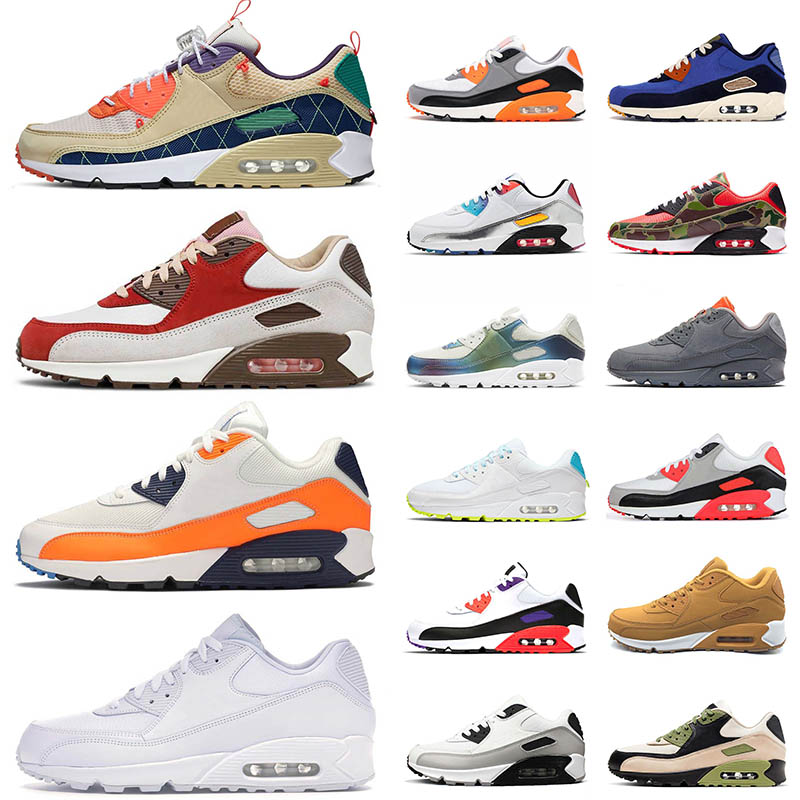 

Top Fashion Sneakers Sports 90s Running Shoes Mens Women Trail Team Gold Bacon Total Orange Court Purple Triple White Trainers SIZE US 12