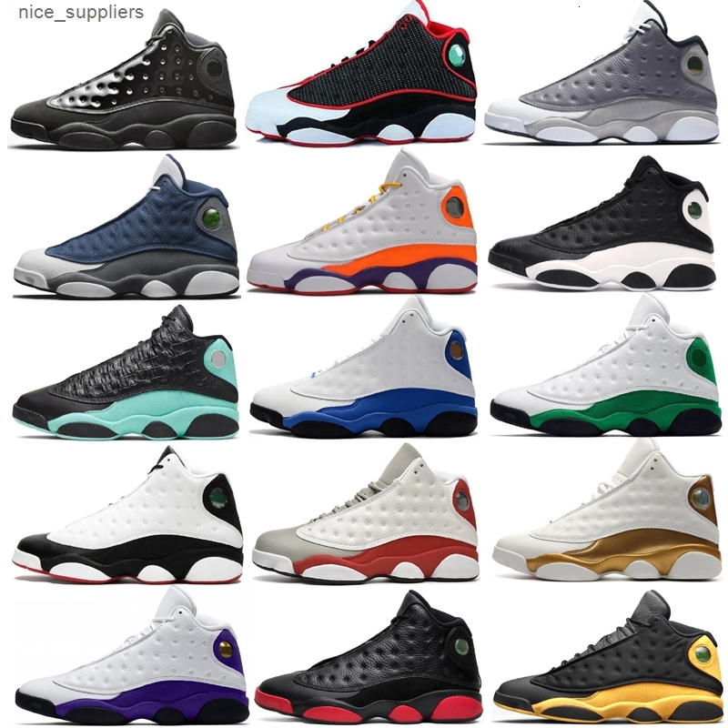 

13 Island Green Mens Shoes Flints Bred Phantom Chicago Jumpman 13s Playground Retroes Hyper Royal Playoffs Men Sneakers, 10