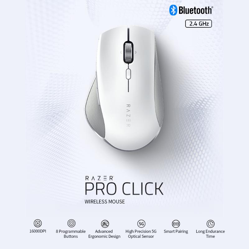 

Mice Razer Pro Click Bluetooth+2.4GHz Dual-mode Wireless Mouse Ergonomic With 5G Optical Sensor 8 Programmable Buttons Game