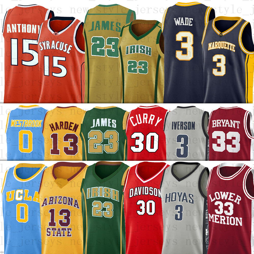 

NCAA Steve Kevin Nash Harden Durant Basketball Jerseys Stephen Allen Russell Iverson Curry Westbrook Dwyane Vince Wade Carter