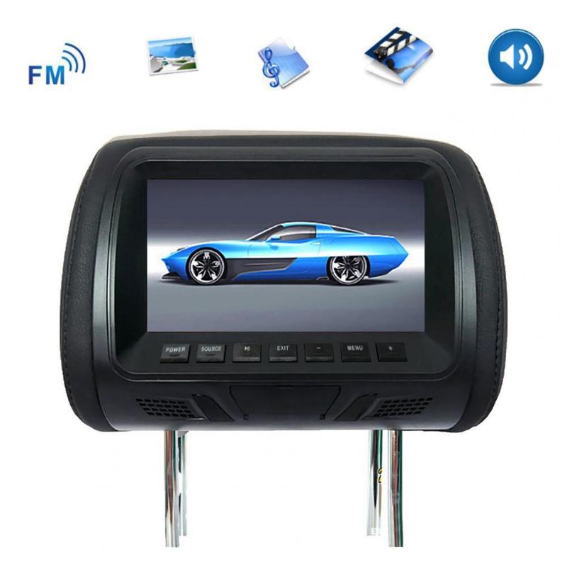 Coussins de siège fiables 7 pouces DC12V voiture LCD affichage numérique HD moniteur d'appui-tête divertissement arrière avec accessoires de télé