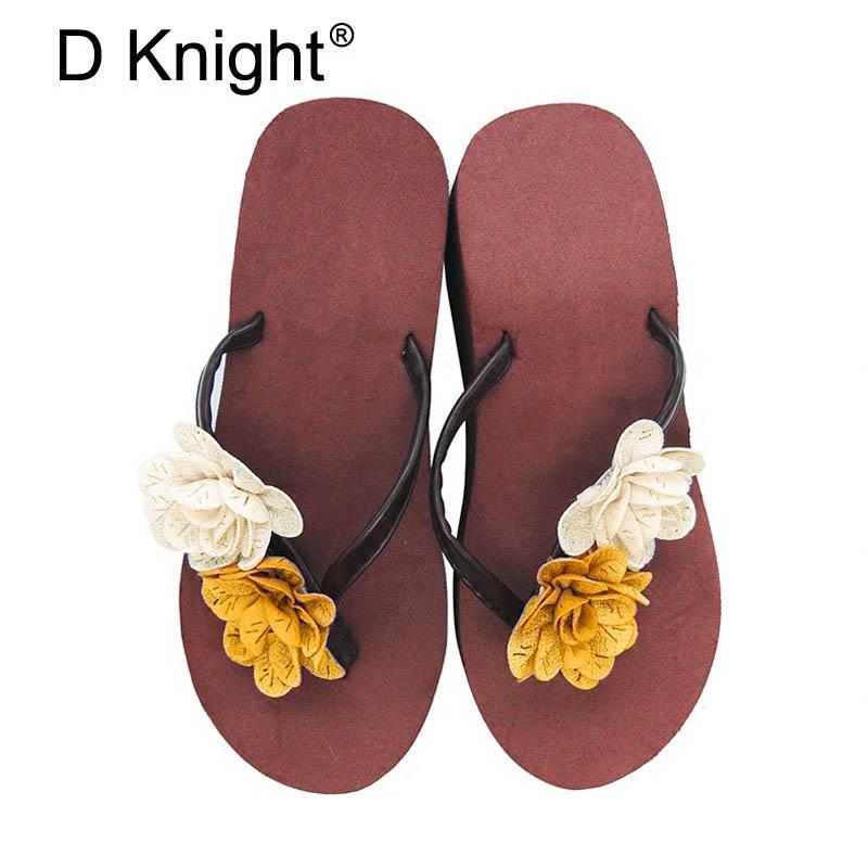 

Slippers Women's Slides Flower Decoration Sandals Fashion Summer Beach Platform Casual Shoes Woman For Vacation Slip On Creepers, Black