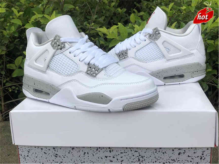 

Shoes Authentic 4 White Oreo 4s Tech Grey Black Fire Red Men Sports Sneakers Ct8527-100 Original Us7-13