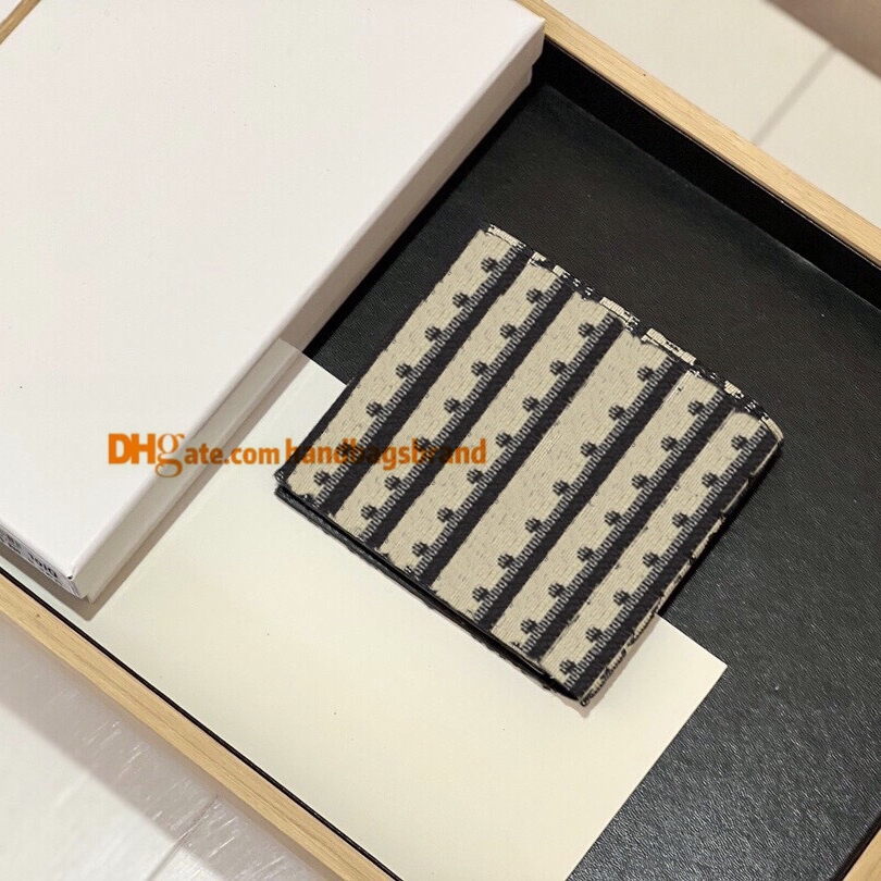 

2022 Oblique printing embroidery wallet women men D card holders designer leather canvas luxury printing retro wallet Mini Ban269S