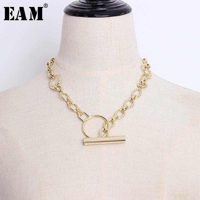 

Jewelry / 2021 Fashion Golden Silver Color Splice Round Long Necklace Women's Accessories AC50708 Chains