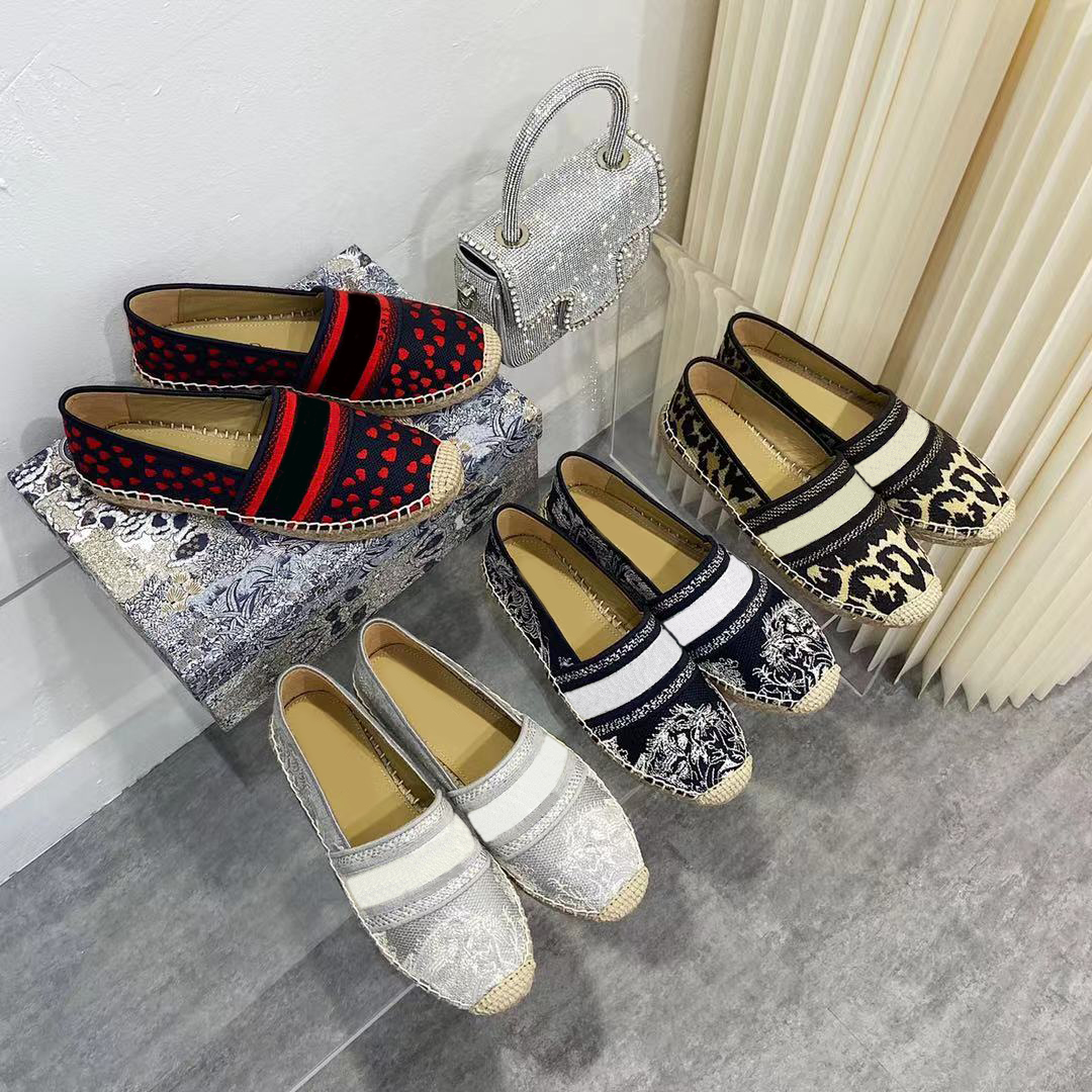 

Designer Women Casual Shoes Ladies Cotten Canvas Espadrilles Fashion Flats Lofers Large Size 35-42 With Box Q-232, Black
