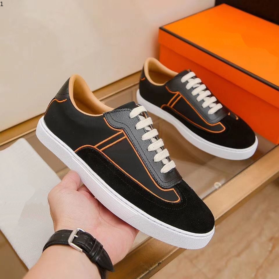 

Prad Guangzhou Leather Men's Low-Top Young Blue Orange Outdoor Leisure Driving Shoes Color Block mhj001